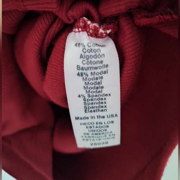 NWT MICHAEL STARS Coco Ruched Boat Neck Ultra Rib Carmine Stretch Tank XS - Picture 10 of 10